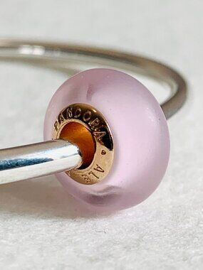 Authentic Pandora Matte Pink Murano Glass Charm 789421C00